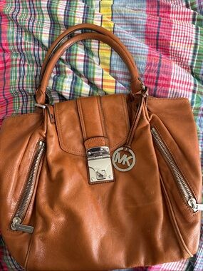 Michael Kors Cognac Leather Shoulder Tote